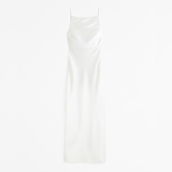 Abercrombie & Fitch High-Neck Crinkle Satin Maxi Dress (Size Small) - Picture 6 of 9